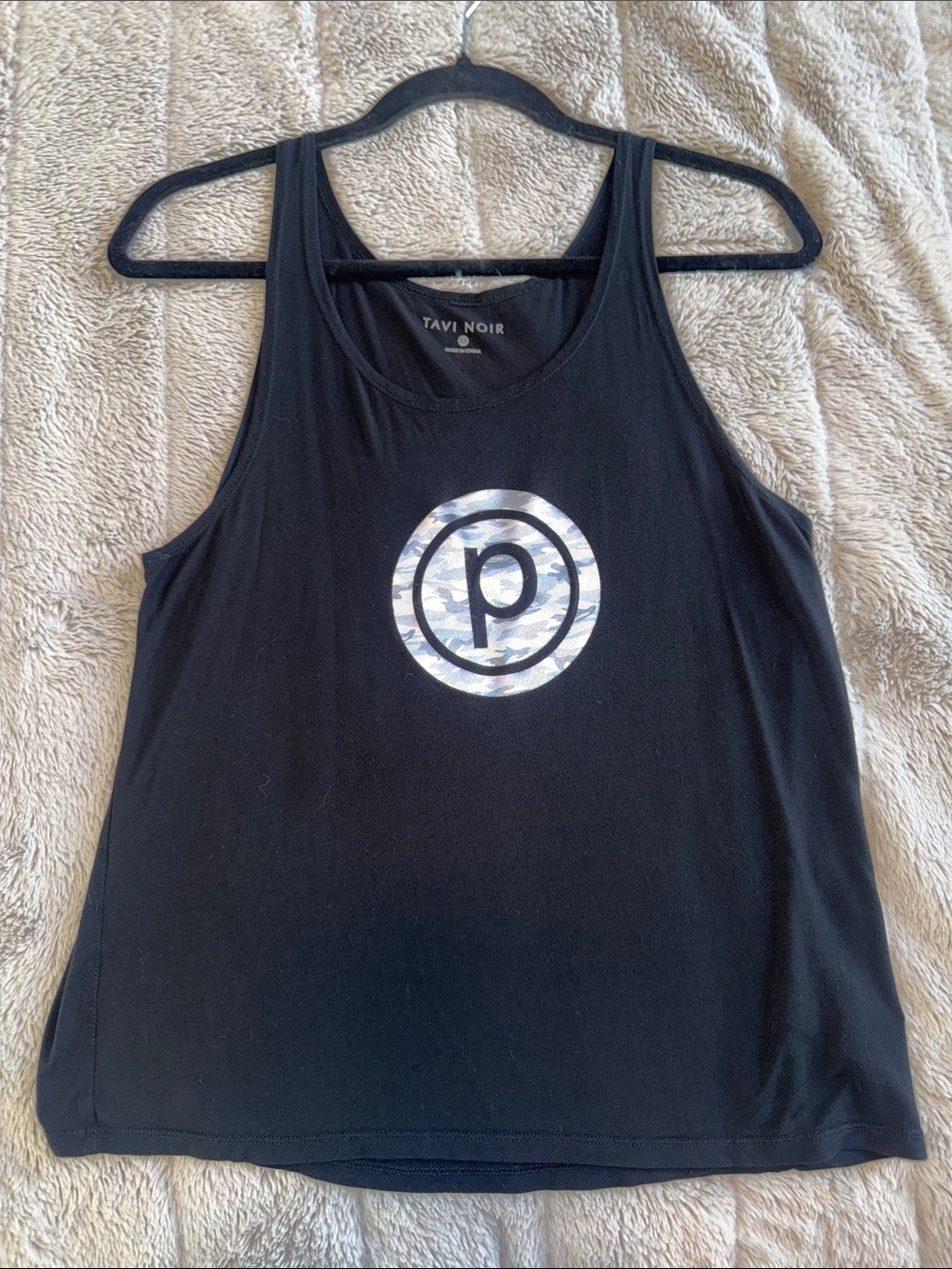 Pure Barre by Tavi Noir Black Tank Top with Reflective Logo - Women’s XS